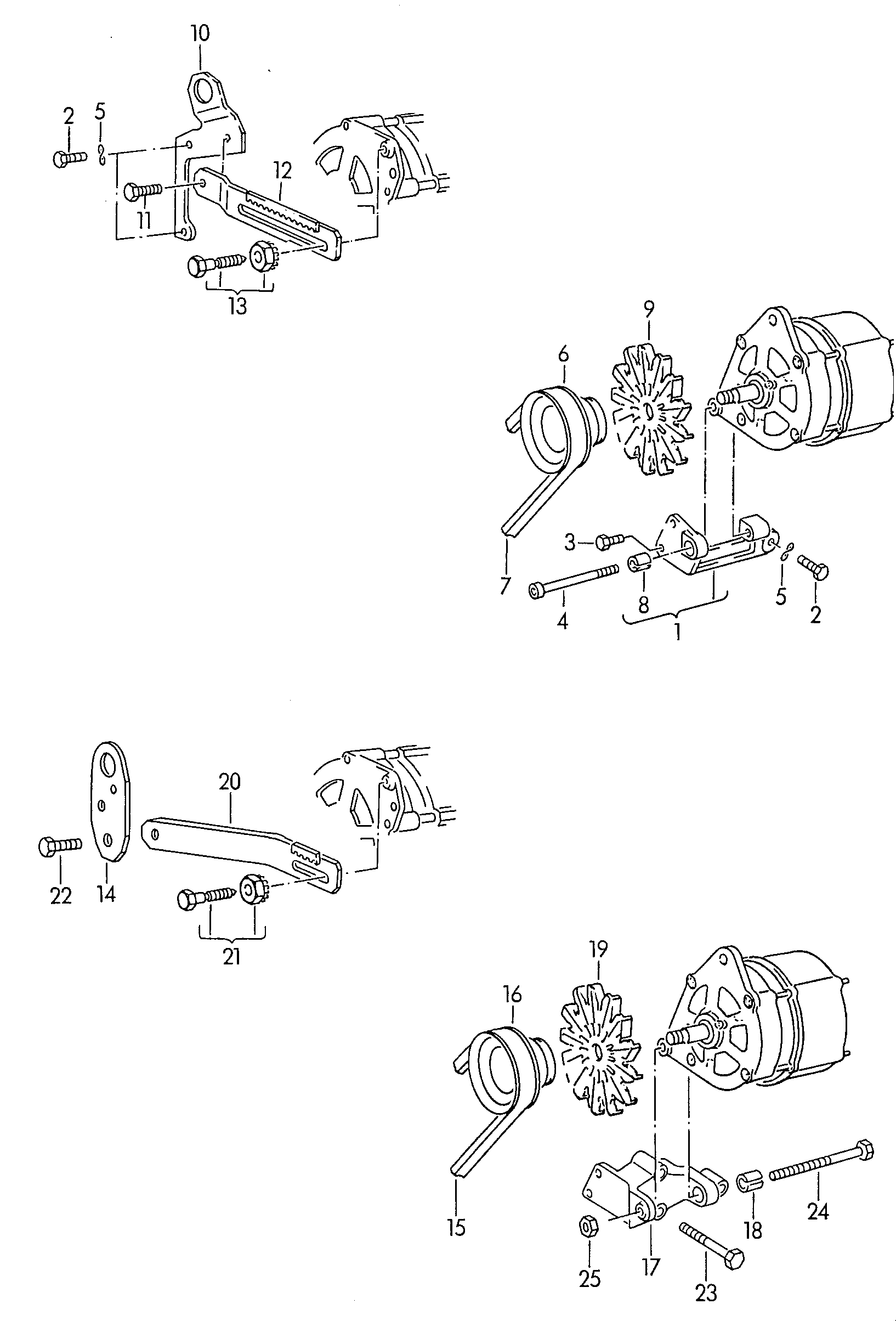 80 90 1990 1992 Connecting And Mounting Parts For Alternator 80 90 1990 1992 Connecting And Mounting Parts For Alternator