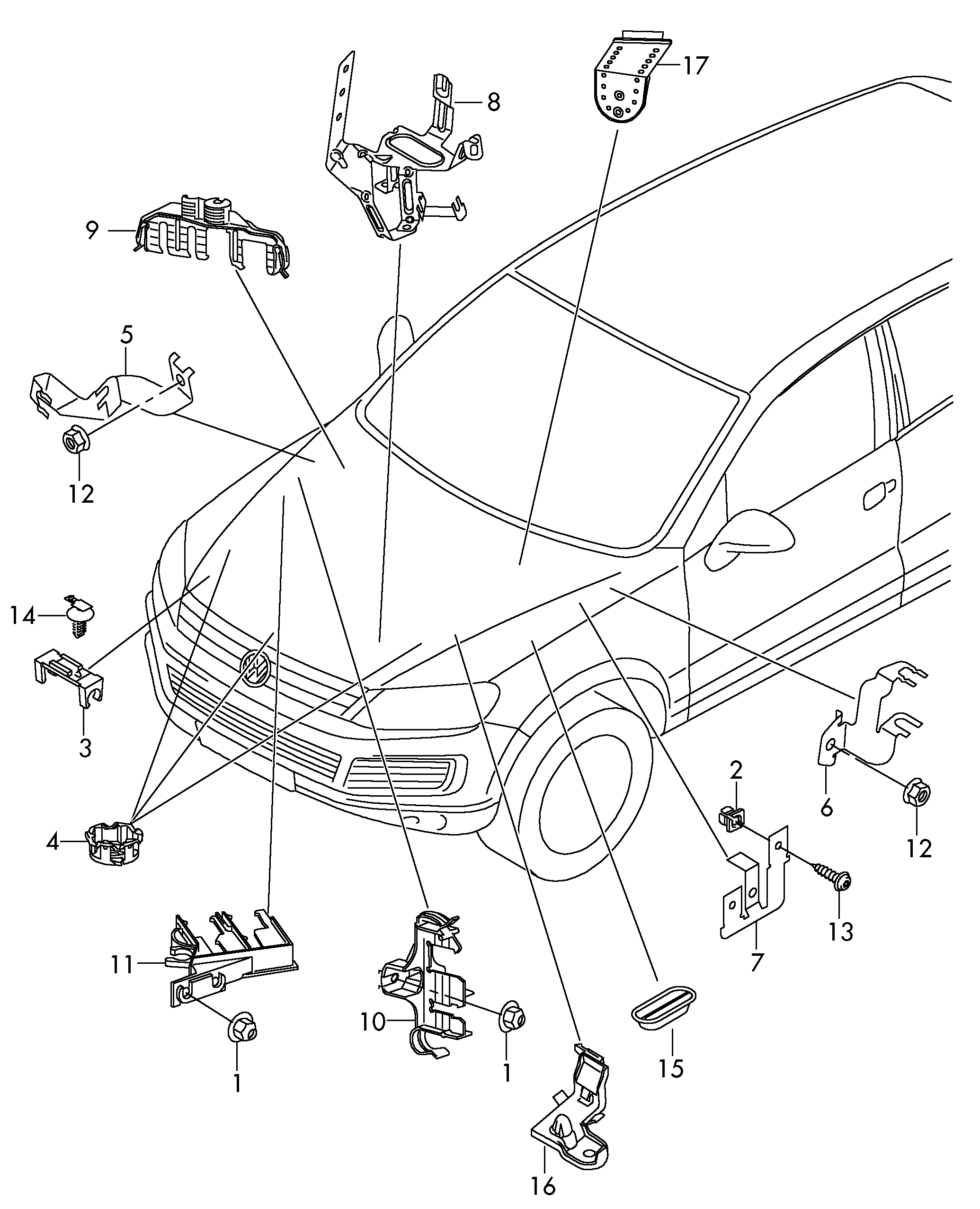 Touareg 2011 2012 Harness For Engine Compartment Cable Guide Touareg 2011 2012 Harness For Engine Compartment Cable Guide